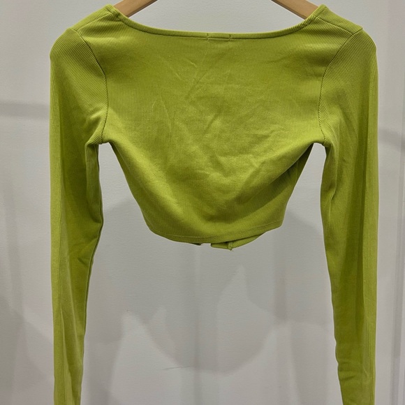 Lime green long sleeve corset top - Picture 2 of 3
